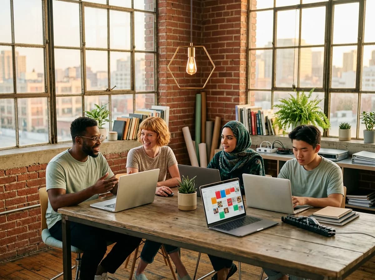 An agency floor with a team at work